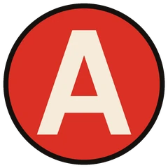 Altair monogram: a cream A on a SellSip red circle