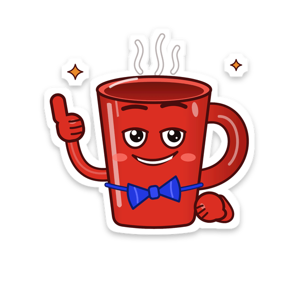 The Mug in a bow tie, thumbs-up