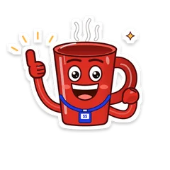 The Mug, SellSip's mascot, giving a thumbs-up